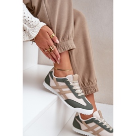Women's Low Sneakers Sneakers Beige and Green 7