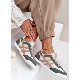Women's Low Sneakers Sneakers Beige and Green 8
