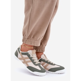 Women's Low Sneakers Sneakers Beige and Green 1