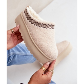 Light beige Leaniella Sheepskin Platform Snow Boots With Fur 2