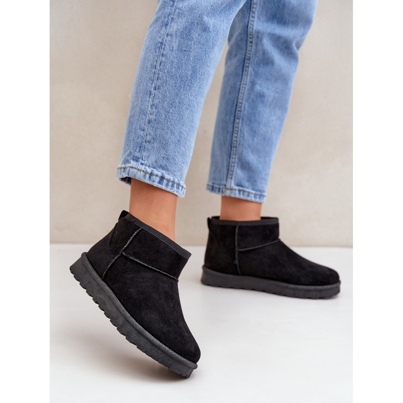 Women's Snow Boots Made of Eco Suede Black 2 Women's Snow Boots Made of Eco Suede Black 2