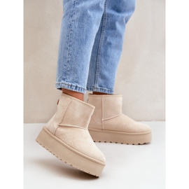 Women's Platform Snow Boots, Light Beige 2