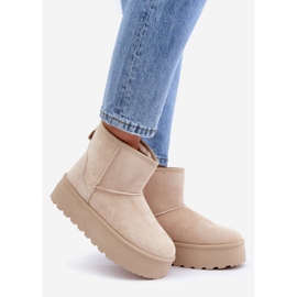 Women's Platform Snow Boots, Light Beige 1