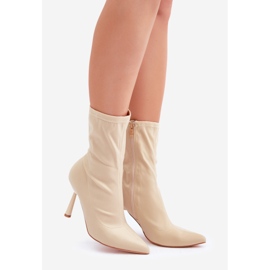 Light beige fabric ankle boots 1