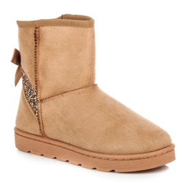 Vices Fur snow boots with glitter brown 1