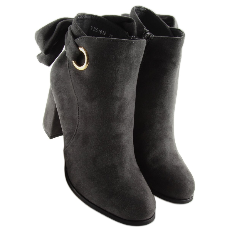 Gray High-heeled boots YBS1612 gray grey 1