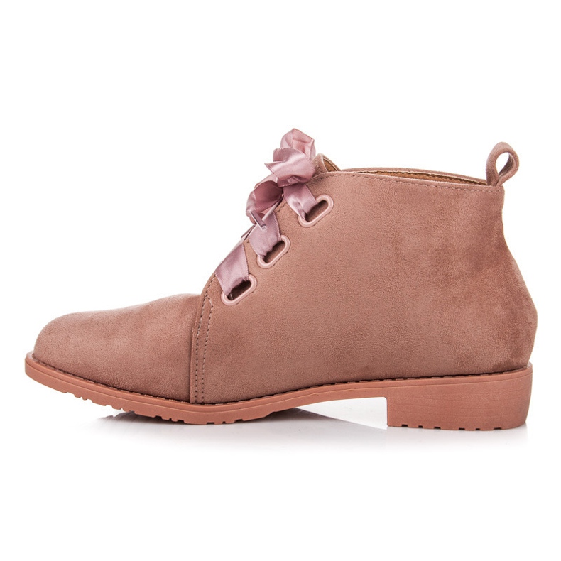 Bestelle Low boots tied with a ribbon pink 1