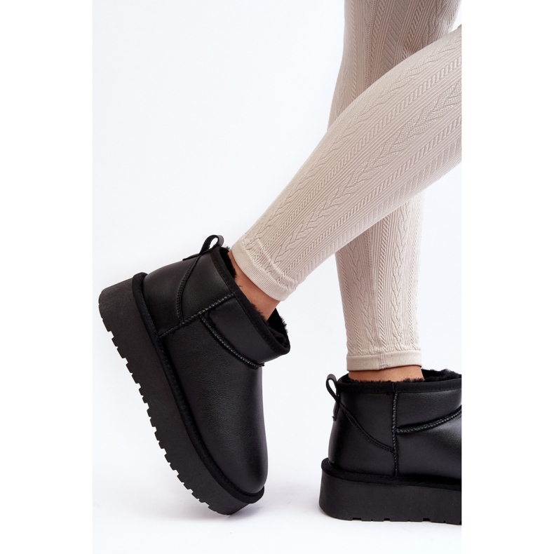 Black Leather Snow Boots With Fur Lining 2