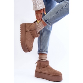Suede Snow Boots Insulated with Fur beige 1