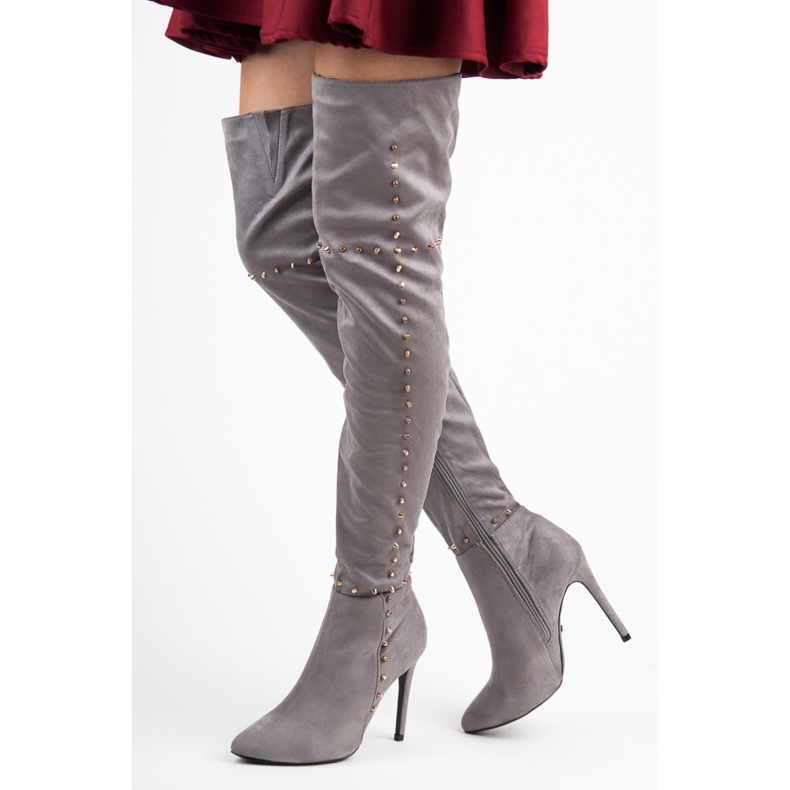 Marquiz Over-the-knee boots grey 1