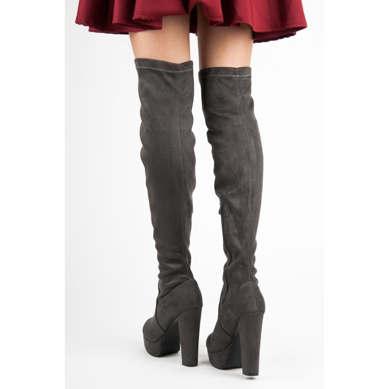 Vices Over-the-knee boots on the platform grey 1