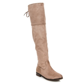 Juliet Beige boots with a binding 1