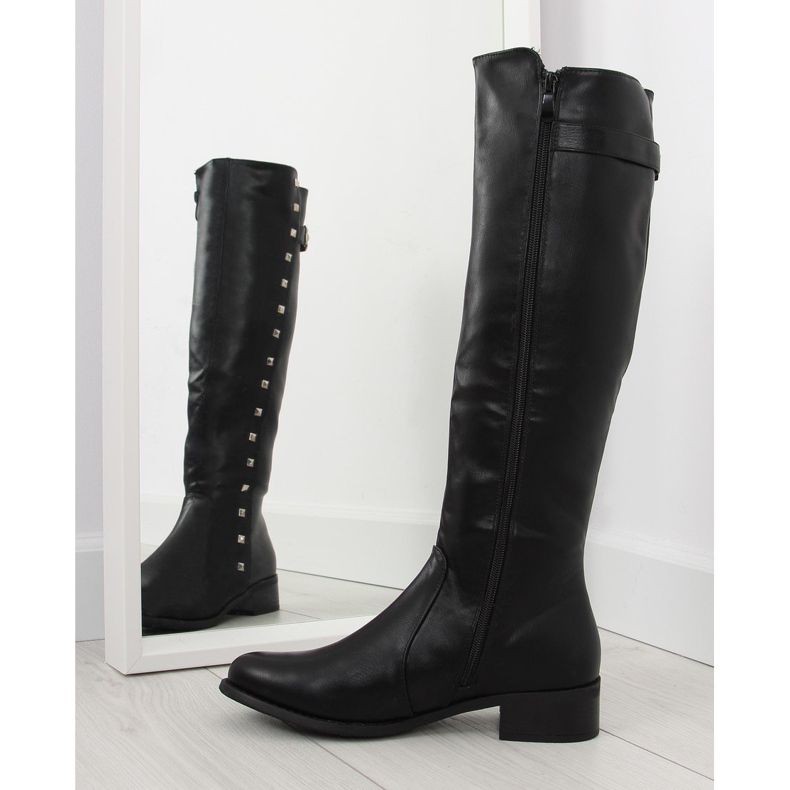 Riding boots with studs black PE115P black 2