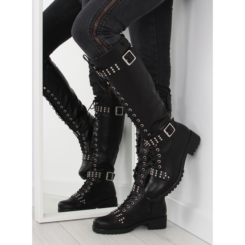 Riding boots with studs black PE116 black 2