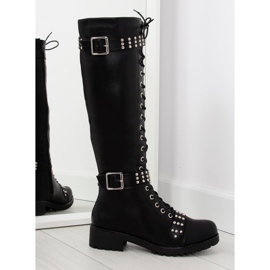 Riding boots with studs black PE116 black 1