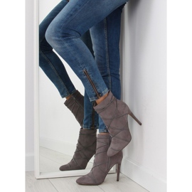 Gray Suede gray boots on a stiletto heel grey 2