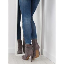 Gray Suede gray boots on a stiletto heel grey 1