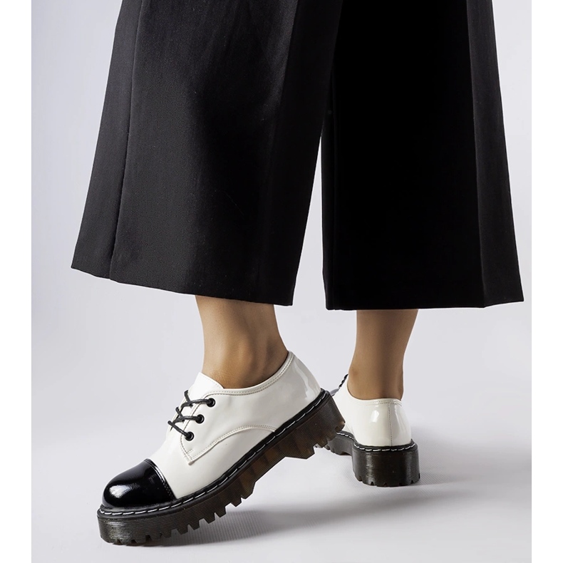 White and black patent shoes 1