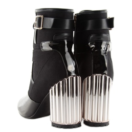 Black metallic heel boots 1
