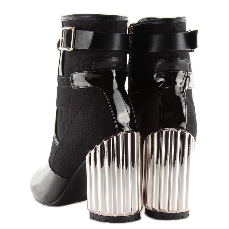 Black metallic heel boots 1