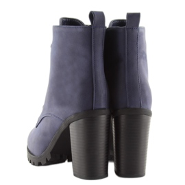 Navy blue high-heeled boots W331 blue 1