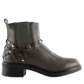 Gray gray women's Chelsea boots with studs grey 1