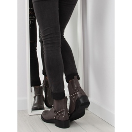 Gray gray women's Chelsea boots with studs grey 2