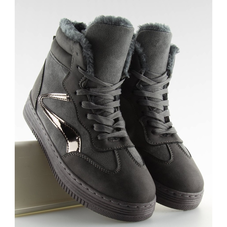 Sneakers insulated gray BOK-1103 dark gray grey 2