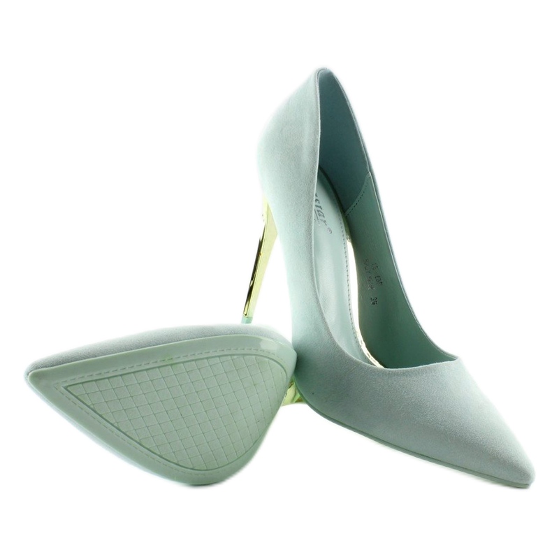 Suede gold heel LE-08 Baby Blue 2