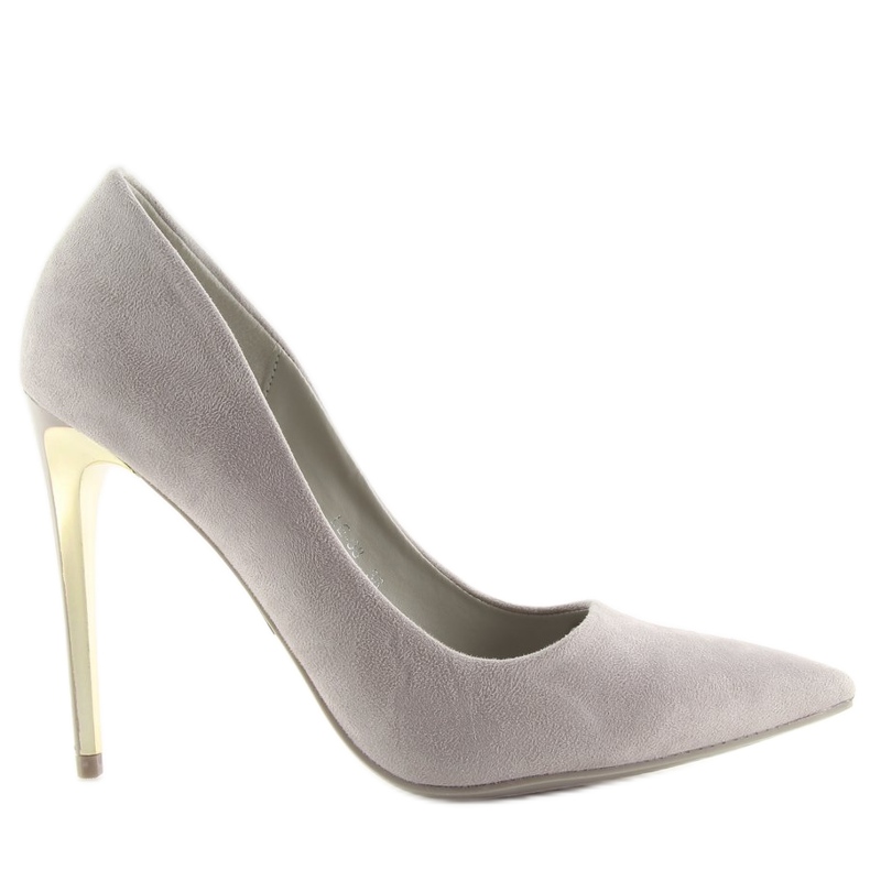 Suede gold heel LE-08 Gray grey 2