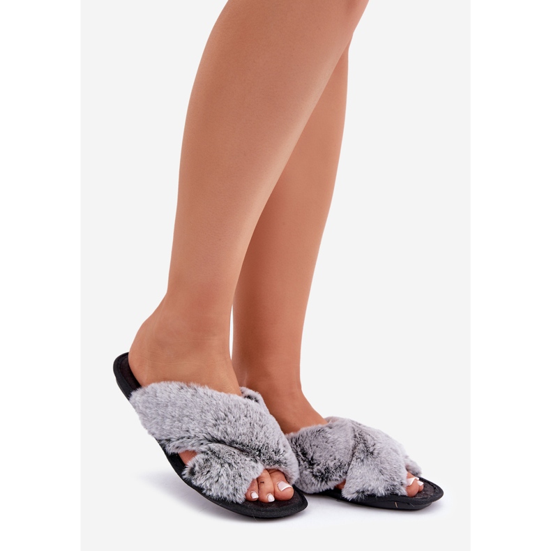 Women's Fur Slippers Inblu 6800006D Gray grey 1