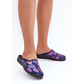 Women's Slippers With Inblu Leaves CU00005F Navy Blue 2 Women's Slippers With Inblu Leaves CU00005F Navy Blue 2