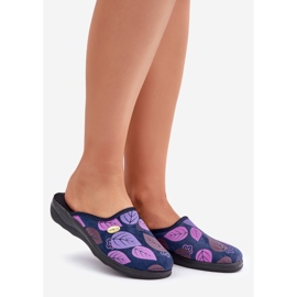 Women's Slippers With Inblu Leaves CU00005F Navy Blue 1 Women's Slippers With Inblu Leaves CU00005F Navy Blue 1