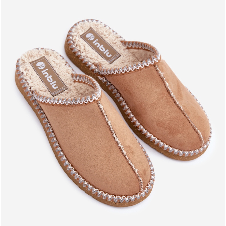 Inblu Women's Camel Slippers With Embroidery Home Shoes brown 2 Inblu Women's Camel Slippers With Embroidery Home Shoes brown 2
