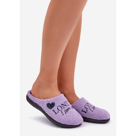 Inblu Purple Women's Sheepskin Slippers With Fur 1