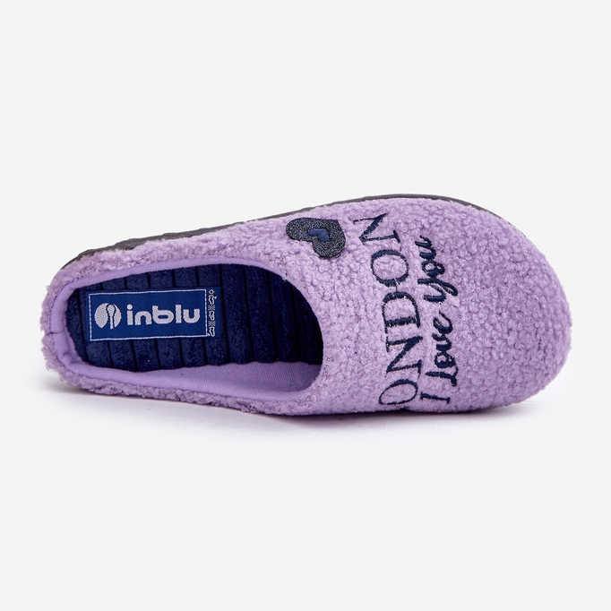 Inblu Purple Women's Sheepskin Slippers With Fur 2