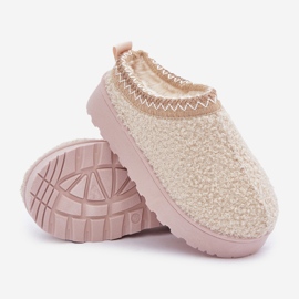 Children's snow boots with fur, sheepskin type, light beige 2
