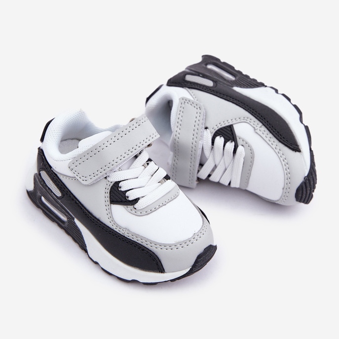 FR1 Children's Platform Sports Shoes, White and Black 1