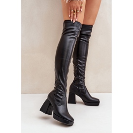 Fitted Over-the-Knee Boots, Black 2