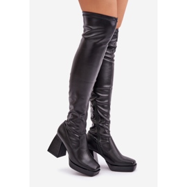 Fitted Over-the-Knee Boots, Black 1