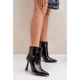 Black Patent Slip-On Ankle Boots 2