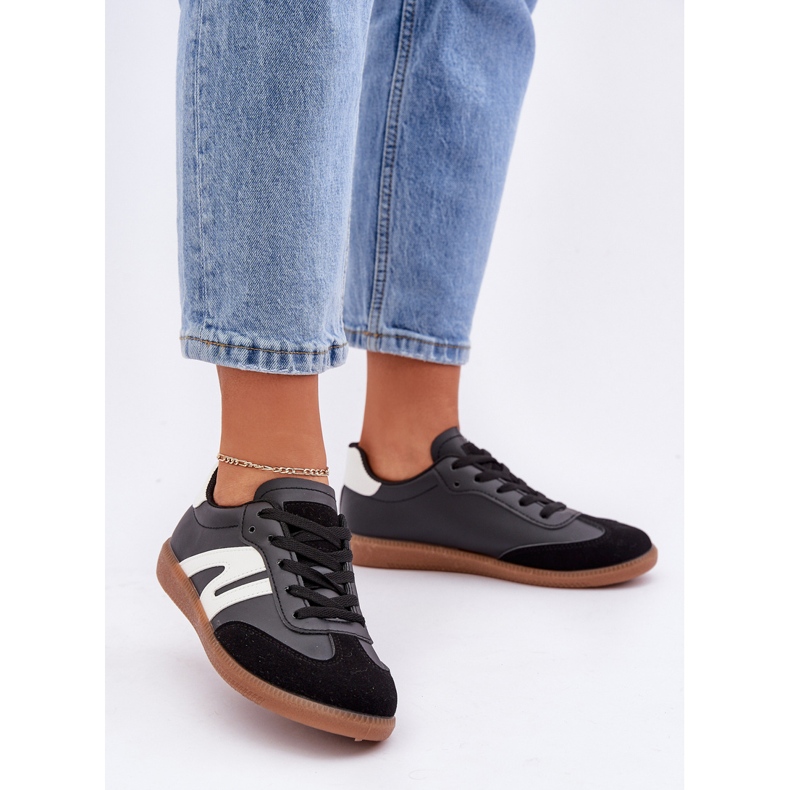 Women's Low Sneakers Made of Eco Leather Black Navidemi 2 Women's Low Sneakers Made of Eco Leather Black Navidemi 2