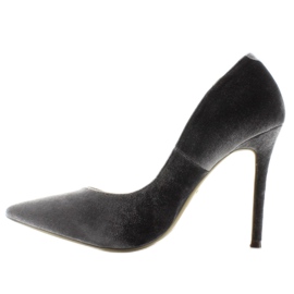 Amazing gray velvet heels grey 2