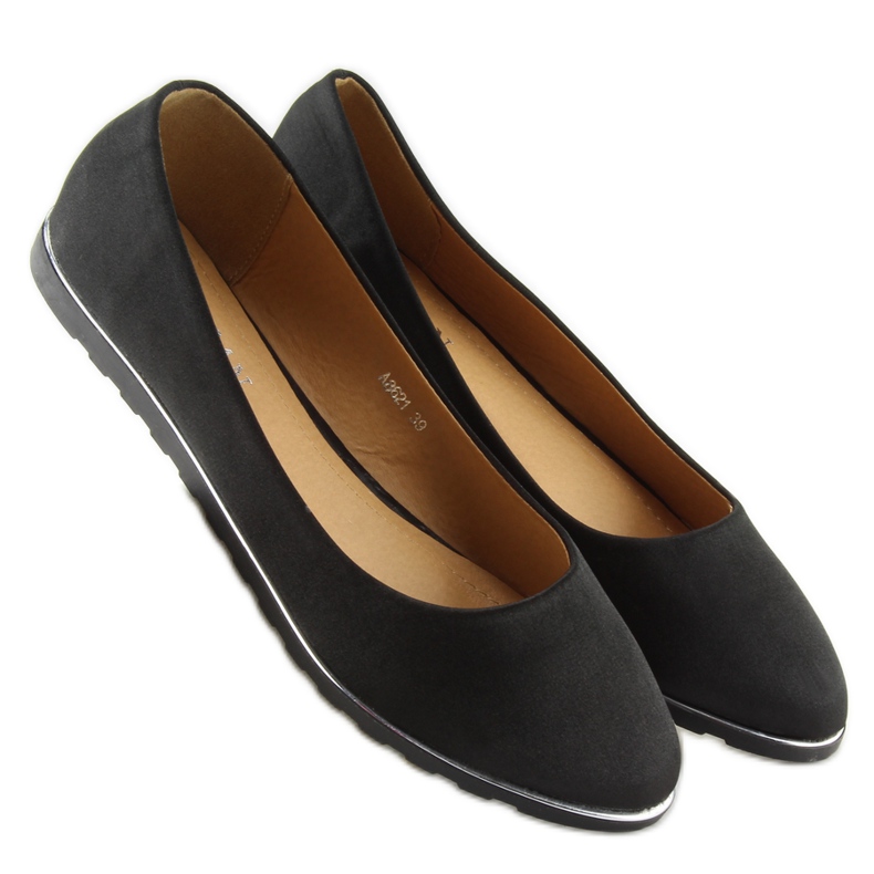 Satin black ballerinas A8621 black 1 Satin black ballerinas A8621 black 1