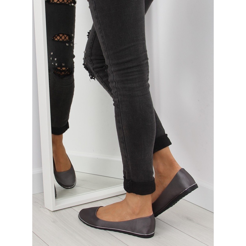 Gray satin ballerinas A8621 gray grey 2