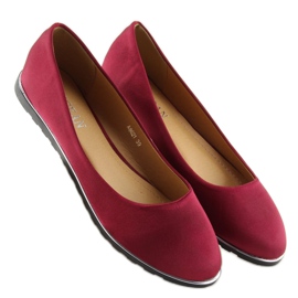 Satin burgundy ballerinas A8621 red 1