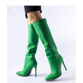 Solea Green boots with a high heel 1