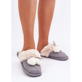 Women's Slippers With Fur, Gray grey 2