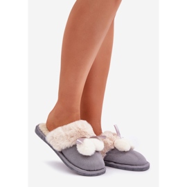 Women's Slippers With Fur, Gray grey 1 Women's Slippers With Fur, Gray grey 1