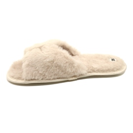 Evento Women's slippers with soft fur 20Pa36-3360 beige 1